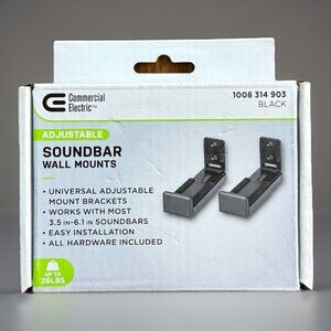 Adjustable Soundbar Mount Universal Wall Brackets Removable Lockable Up To 26 Lb